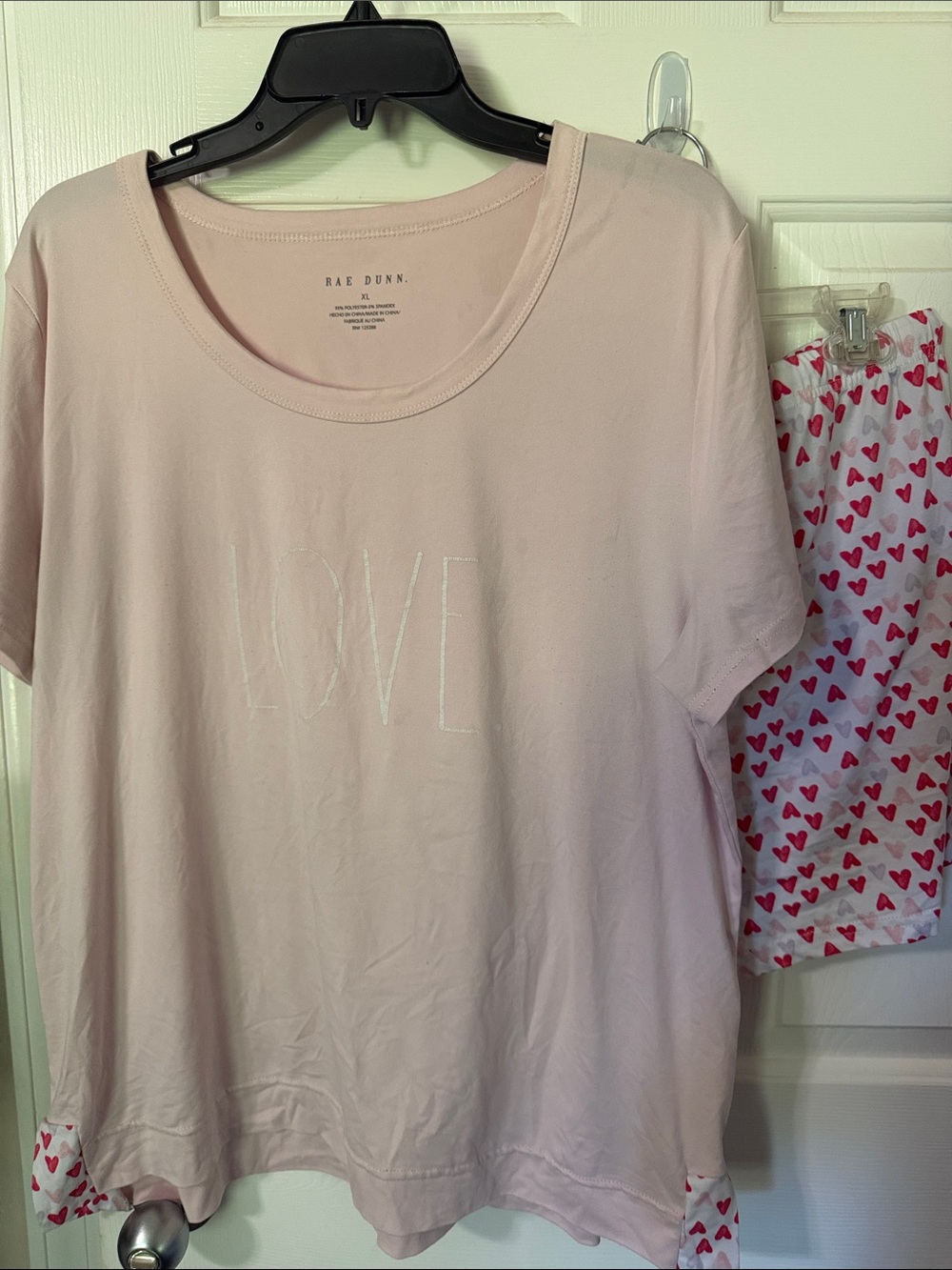 Rae Dunn Light Pink 'LOVE' Lounge Top with Heart Shorts